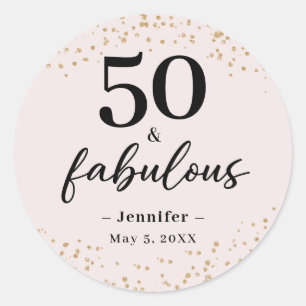 Sticker Rond Chic Pink 50 et fabuleuse fête d'anniversaire