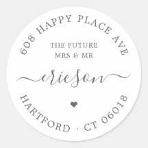 Chic Script Future Mme M. M. Retour Adresse Mariag