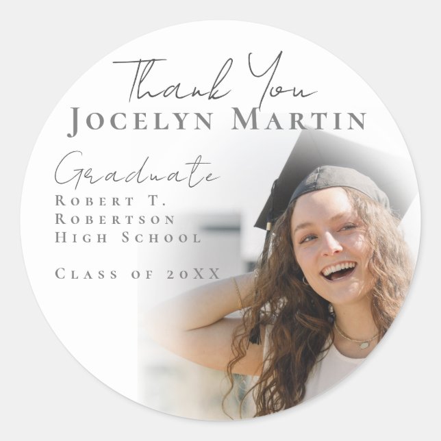 Sticker Rond Chic Script Sheer Overlay Grad Photo (Devant)
