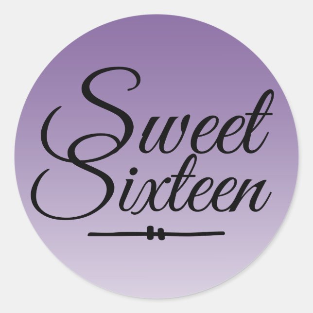 Sticker Rond Chic Tropical Purple Ombre Sweet 16 16e anniversai (Devant)