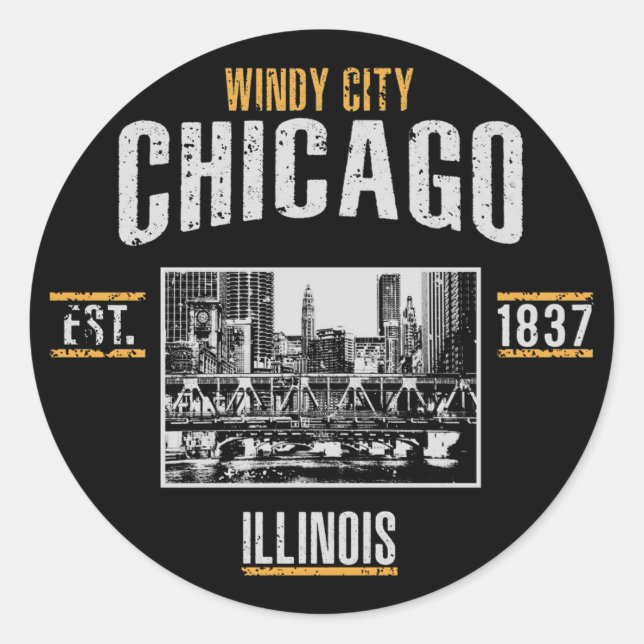 Sticker Rond Chicago (Devant)