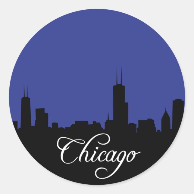 Sticker Rond Chicago Blues (Devant)