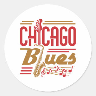 Sticker Rond Chicago Blues Music Lover