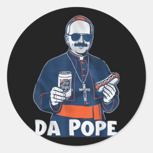 Sticker Rond Chicago Da Pope Funny Humour catholique
