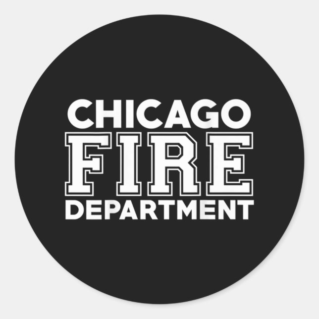Sticker Rond Chicago Fire Rescue Department Firefighter (Devant)