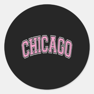 Sticker Rond Chicago Illinois Il Varsity Style K Texte