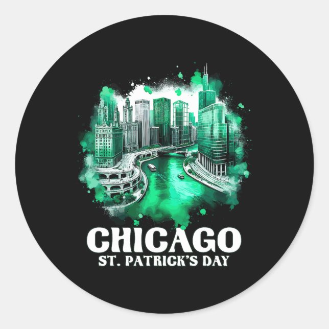 Sticker Rond Chicago River St. Patrick's Day Parade (Devant)