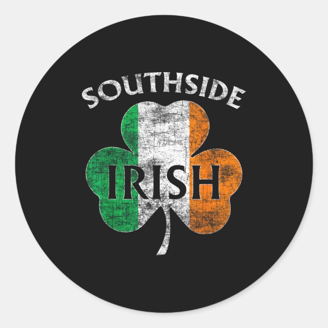 Sticker Rond Chicago Southside Irish Flag St. Patrick's Day  (Devant)