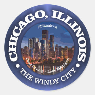 Sticker Rond Chicago (villes)