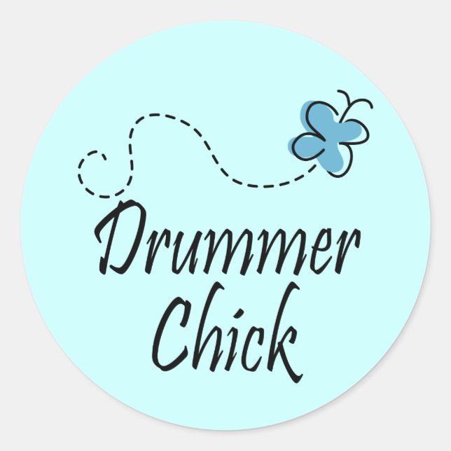 Sticker Rond Chick batteur (Devant)