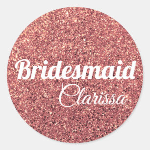 Sticker Rond chick chick rose or parties scintillant bridesmaid