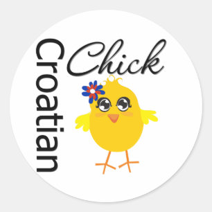 Sticker Rond Chick croate