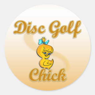 Sticker Rond Chick de golf sur disque