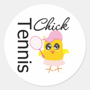 Sticker Rond Chick de tennis cool