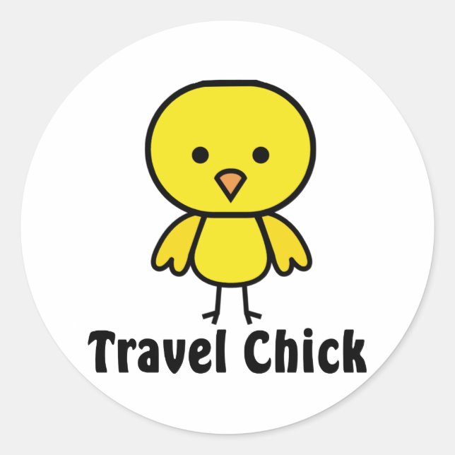 Sticker Rond Chick de voyage (Devant)