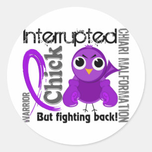 Sticker Rond Chick Interrompu 3 Malformation de Chiari