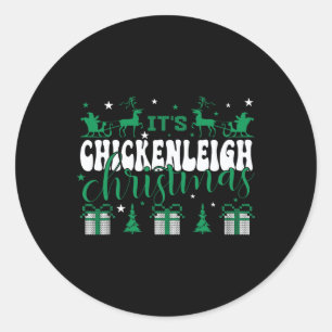 Sticker Rond Chickenleigh C'est Noël Tee Xmas Matching Fami