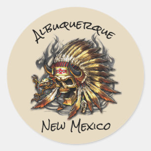 Sticker Rond Chief Bones Albuquerque Nouveau-Mexique