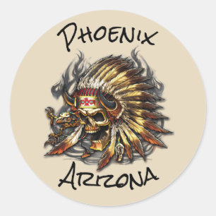 Sticker Rond Chief Bones Phoenix Arizona
