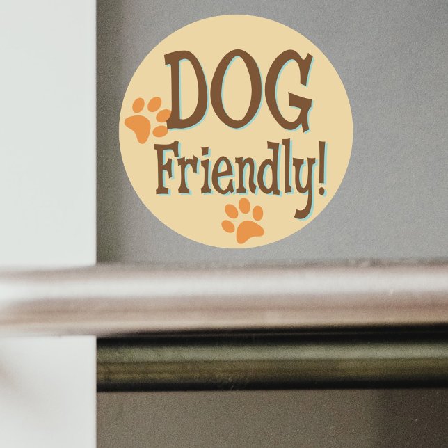 Sticker Rond Chien amical (Créateur téléchargé)