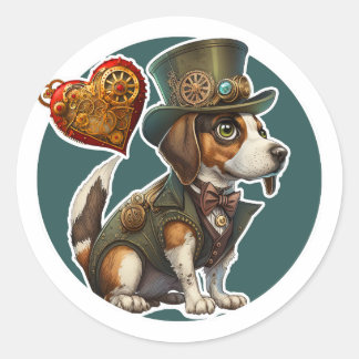 Sticker Rond Chien beagle