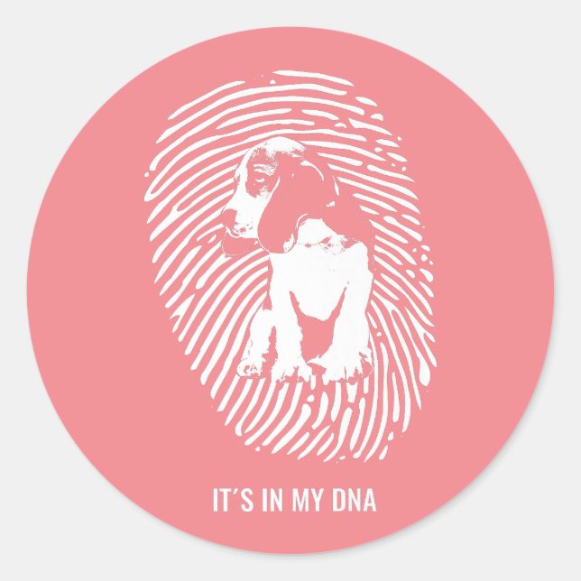 Sticker Rond Chien beagle race Premium / Amoureux de les chiens (Devant)