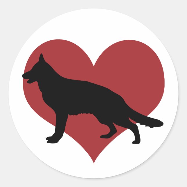Sticker Rond Chien berger allemand (Devant)