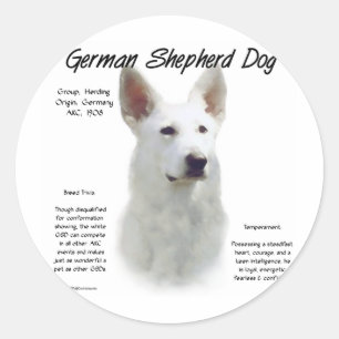 Sticker Rond Chien berger allemand (wht) Conception de l'histoi