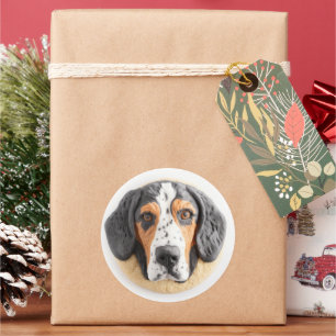 Sticker Rond Chien Bluetick Coonhound Inspiré 3D