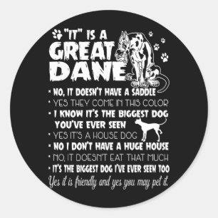 Sticker Rond Chien   C'est un grand Danois
