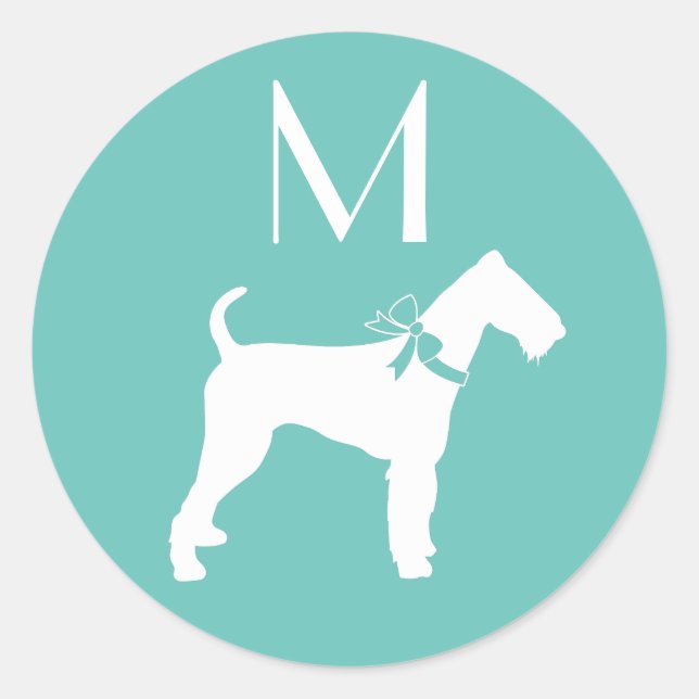 Sticker Rond Chien Chien Chien Airedale (Devant)