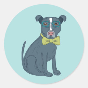 Sticker Rond Chien Chien Chien Chien Chien En Grey Tit Portant 