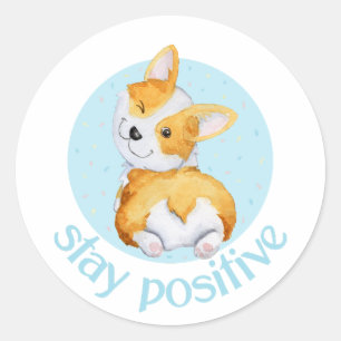 Sticker Rond Chien Chien Chien Chien Mignonne