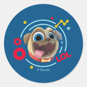 Sticker Rond Chien Chien Pal   Rolly - LOL