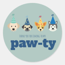 Chien chiot Anniversaire Fête Merci Favoriser Tags