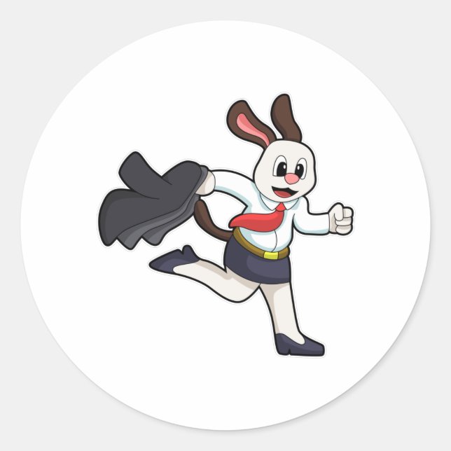 Sticker Rond Chien comme secrétaire avec jupe (Devant)