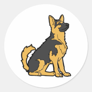 Sticker Rond Chien de berger allemand