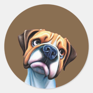 Sticker Rond Chien de boîte