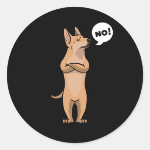 Sticker Rond Chien de Carolina têtu