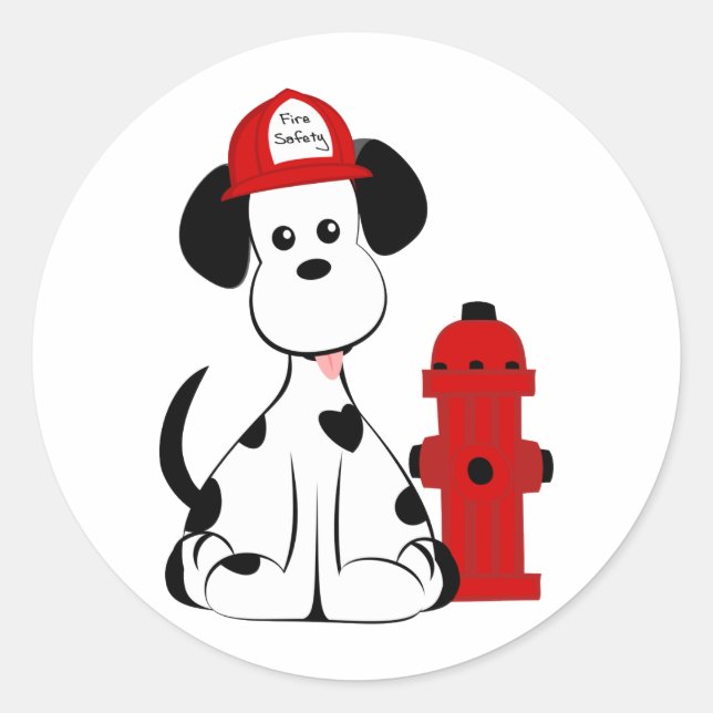Sticker Rond Chien de feu dalmate (Devant)