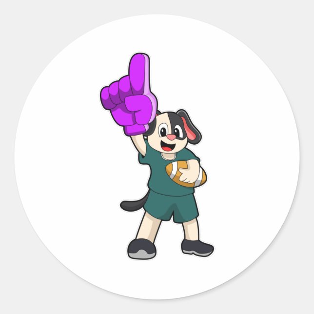 Sticker Rond Chien de football Sports (Devant)