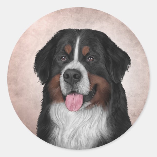Sticker Rond Chien de montagne bernois (Devant)