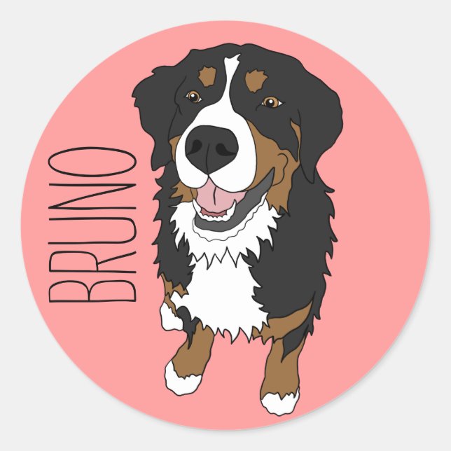 Sticker Rond Chien de montagne bernois (Devant)
