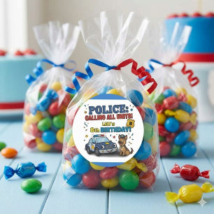 Sticker Rond Chien de Police Appel à Toutes les Unités Garçon A