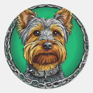 Sticker Rond Chien de race Cool