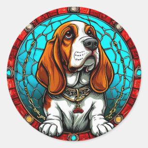 Sticker Rond Chien de race Cool