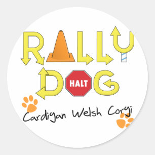 Sticker Rond Chien de rassemblement de corgi de Gallois de