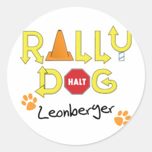 Sticker Rond Chien de rassemblement de Leonberger