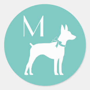 Sticker Rond Chien de Rat Terrier Chien Chien Chien Chien Puppy