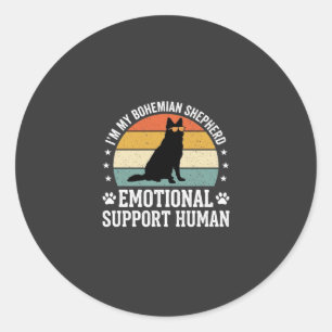 Sticker Rond Chien de soutien émotionnel humain berger bohémien